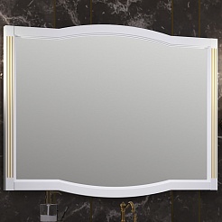Opadiris Зеркало для ванной Лаура 120 белое с бежевой патиной – фотография-4